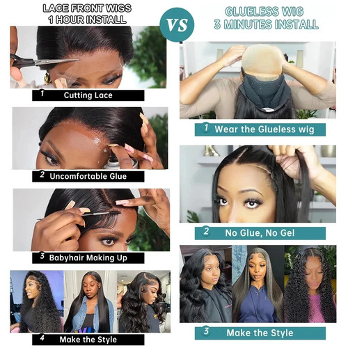 No Silk Human Hair 30 Inch HD Lace Wigs Straight 5x5 4x4 Glueless Closure - Picture 8 of 21