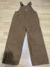 Carhartt Bib Overall Toddler Size 4T Brown Canvas Double Knee  13 