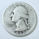 1937 Washington Quarter 90% Silver ~ ABOUT GOOD DETAILS #4645