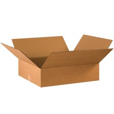 PARTNERS BRAND 22x18x6 Flat Corrugated Boxes, Flat, 22L x 18W x 6H, Pack of 20 