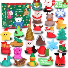 Christmas Squishy Toys, 25 PCS Squishies Toys for Kids, Mochi Fidget Stress R...