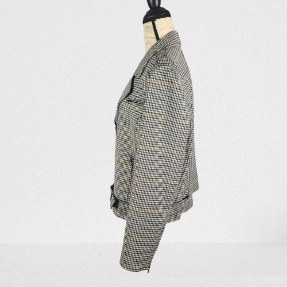 Nordstrom Signature Seinna Check Moto Jacket Wmn's XL - Image 4 of 4