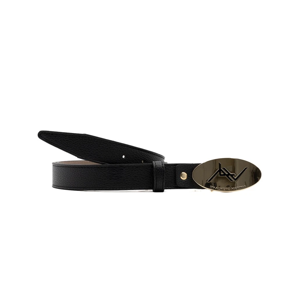 Cintura Alviero Martin Prima Classe – Colore Geo Nero, Art. CA2756426 – Alta 3.5cm, Lunga 95cm – Eleganza E Made In Italy
