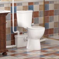 19" Macerating Toilet System with 500W Pump Upflush Toilet for Basement