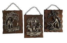 Vintage Rustic Koziol Germany Wood Hanging Wall Decor Rustic Americana Farmhouse