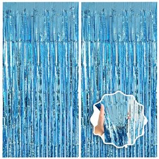 Blue Streamers Party Decorations 3.3x8.2ft 2 Pack Light 3.3 ft x 8.2 ft,