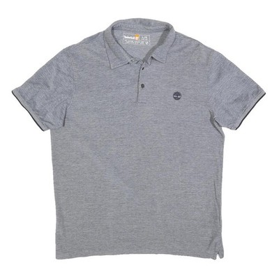 TIMBERLAND Herren Poloshirt Kurzarm Grau Baumwolle Basic L