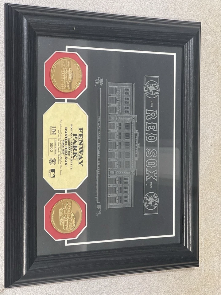 🔥🔥Placa conmemorativa de vidrio grabado y medallón de Boston Red Sox Fenway Park🔥🔥 Foto 3 de 4