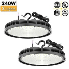 2PACK 240W UFO LED High Bay Lamp 28000lm (Eqv.1000W MH/HPS) 5000K 0-10V Dimmable