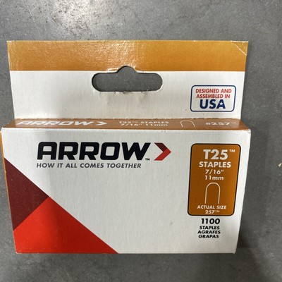Arrow Heavy Duty T25 round Crown Staples for Cable and Low Voltage Wiring, 1100