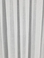 High Quality Patterned Linen Fabric Tulle Curtain, 1 by 3 pleated, White Color,