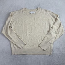 DKNY Pullover Beige Long Sleeve Knit Sweater Crewneck Women's Large