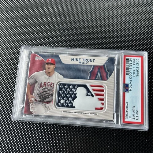 2017 Topps Mlb Independence Day Silhouetted Batter Logo Patch Mike Trout PSA 10
