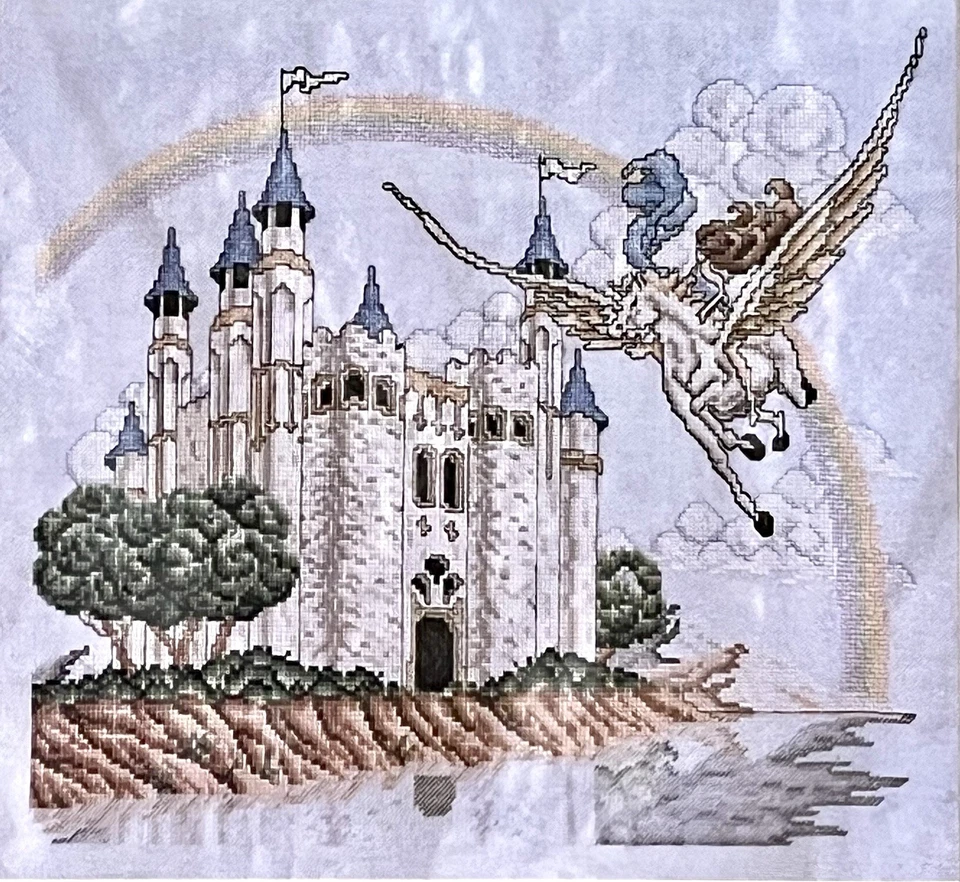 Janlynn - FLIGHT OF FANTASY - Cross Stitch Kit - VTG 1994 #80-228 - PEGASUS New - Image 2 of 4