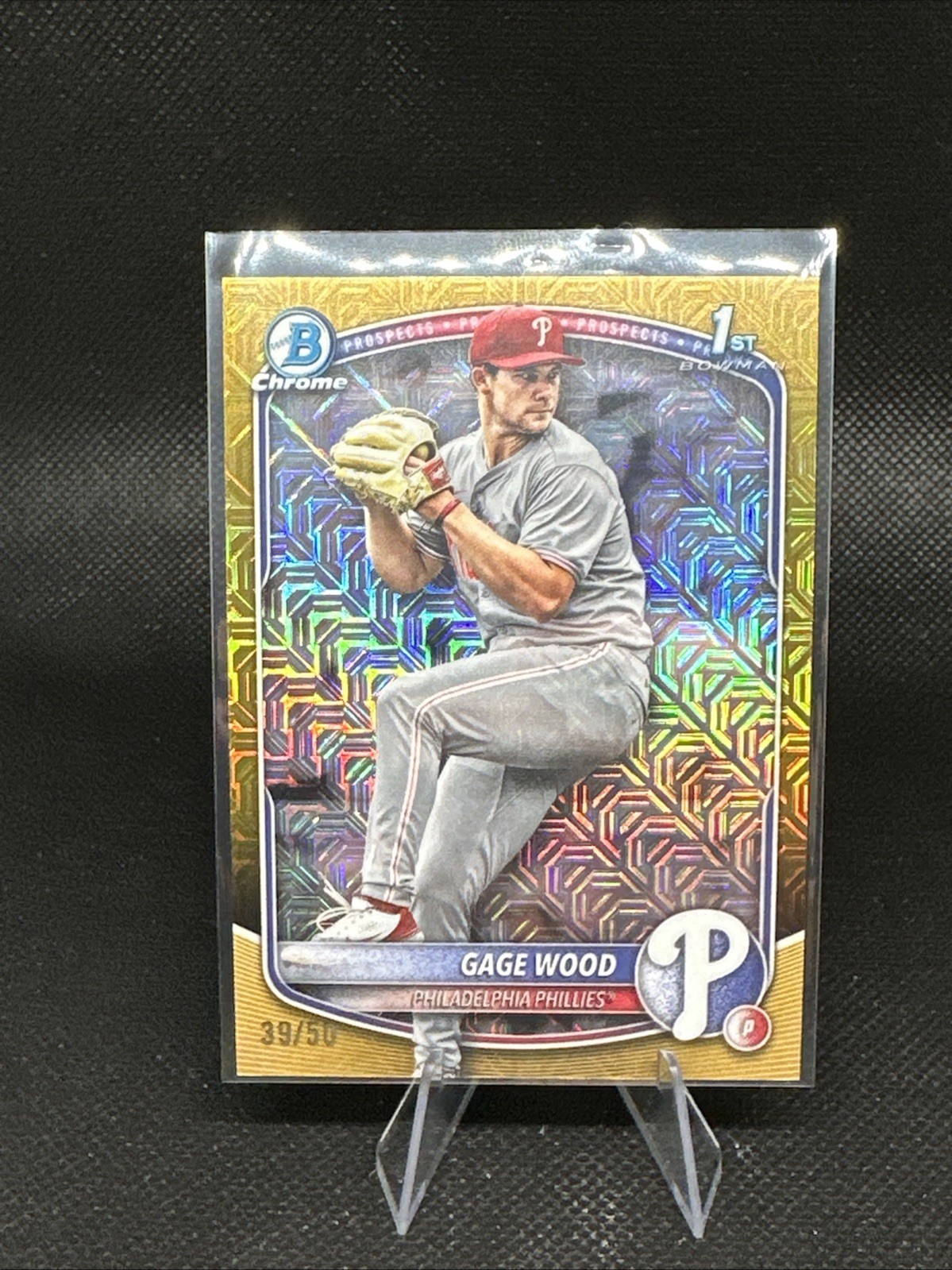 2025 Bowman Draft - Chrome Gage Wood #BDC-4 Gold Mojo Refractor /50 (RC)