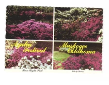 Azalea Festival Muskogee OK Honor Heights Park vintage postcard unposted
