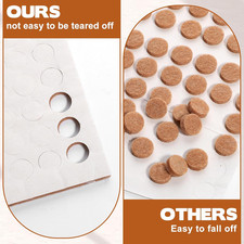 312 Pcs Brown Felt Cabinet Door Pads, Cabinet Door Bumpers 3/8" Diameter Self...