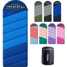 Blue Sleeping Bags for Adults Teens Cold Weather  Warm, 3 Seasons, Cotton Fl...