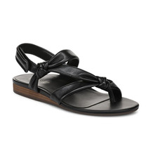 NEW VIONIC Geneva Strappy Toe Post Sandal, Black Leather AUTHENTIC 