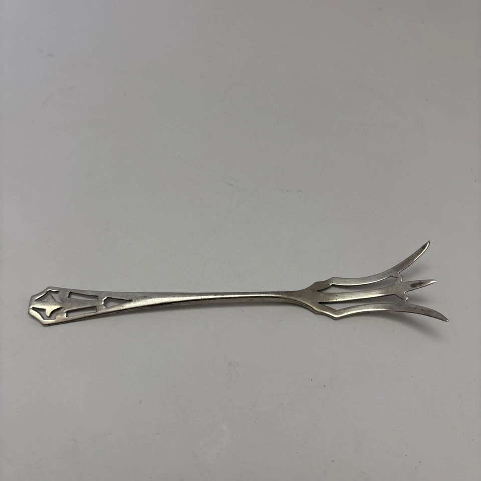 HORQUILLA DE LIMÓN VINTAGE WEBSTER PLATA ESTERLINA MANGO PERFORADO SERIE - 4 7/8" Foto 2 de 4