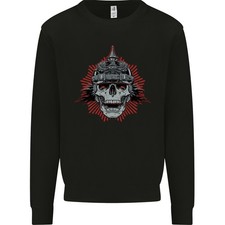 Pickelhaube Schädel Preußischer Helm Biker Kinder Sweatshirt Pullover