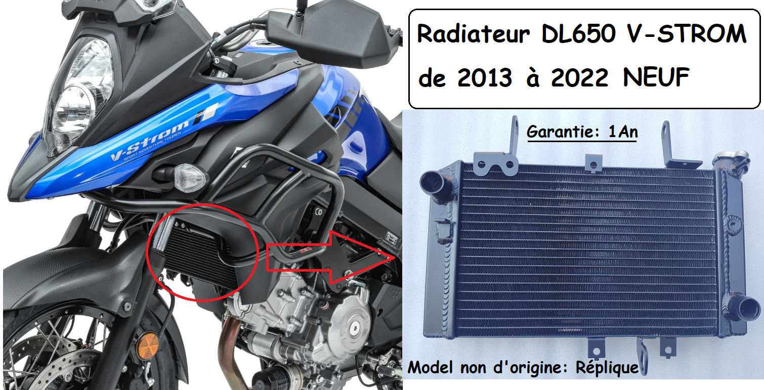 Radiateur DL650 V-Strom 650 haute capacité thermique compatible 2013-2022 aluminium