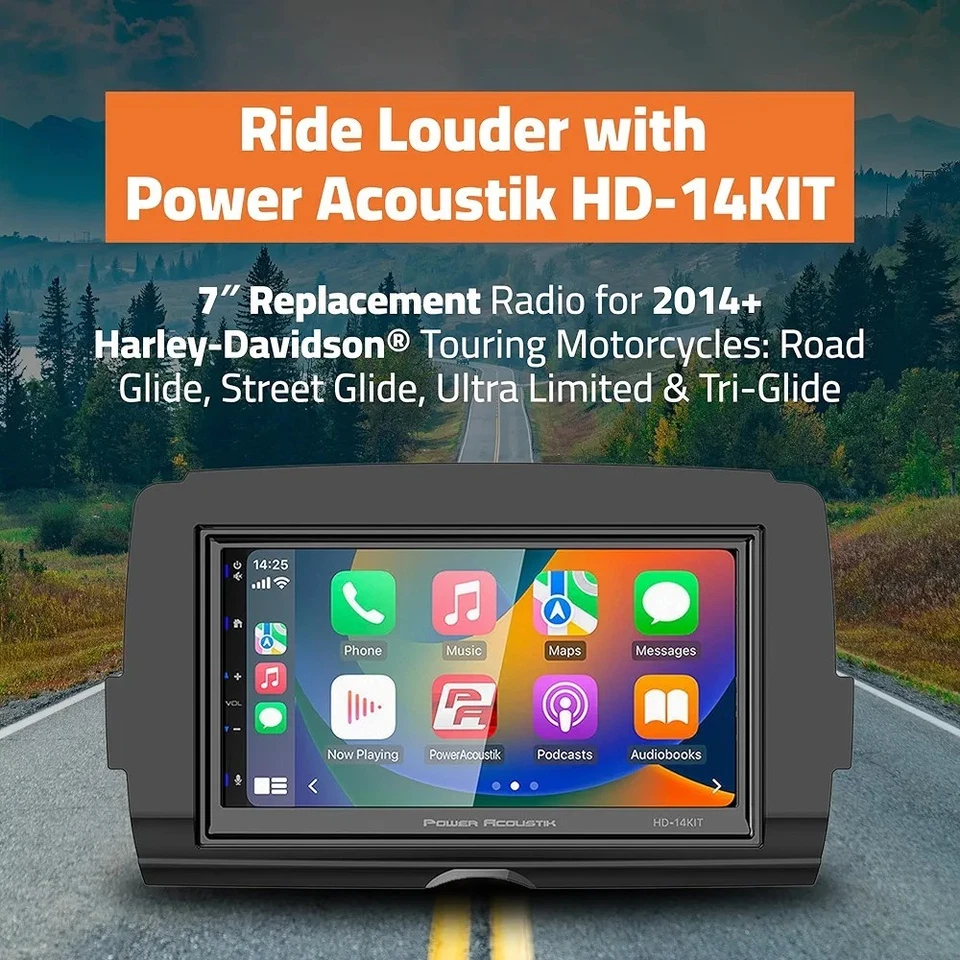 Power Acoustik HD-14KIT Harley Davidson 7 Inch Apple CarPlay Android Plug + Play - Image 4 of 4