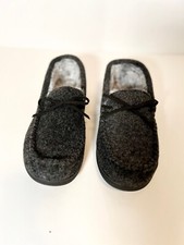 Mens Gray Memory Foam Slippers