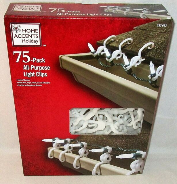ALL-PURPOSE LIGHT CLIPS 75 Ct For Use On Shingles or Gutters