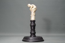 Schnitzerei auf Holzsockel Jugendstil Art 22cm Dame  Akt Erotik B&uuml;ste Kunst
