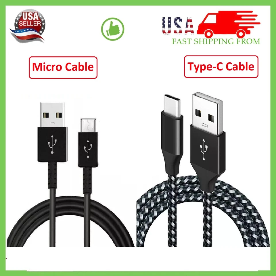 Micro or Type-C USB Fast Charger Data Cable Cord For Android Samsung LG Lot PACK - Image 3 of 4