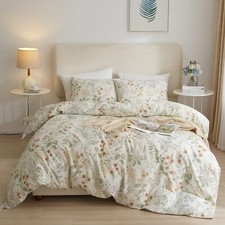 VM VOUGEMARKET Green Red Flower Duvet Cover Full Queen 100 Cotton Aesthetic ...