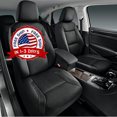 Dos fundas de asiento delanteras gruesas de malla Air Cool de color negro NEW US