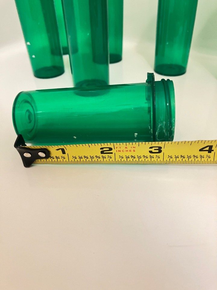 Medicine Bottles 7 Plastic Tall Green Prescription Pill Rx Bead Craft