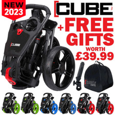SKYMAX CUBE 2026 GOLF TROLLEY ONE CLICK 3 WHEELED TROLLEY +FREE £39.99 GIFT PACK