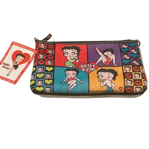 Betty Boop Makeup Cosmetic Bag Retro Design Hearts Zip 2015 New - Afbeelding 1 van 4