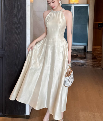 Womens Sleeveless Neck Dress Summer New Gentle White Dress A-line Party  Club | eBay