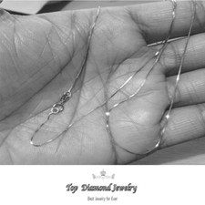 Real 14k White Gold Necklace Gold Box 14kt Ch...