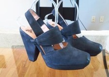 New JOHN FLUEVOG ON COURSE STARBOARD Ward Distressed Black Heels Shoes 9