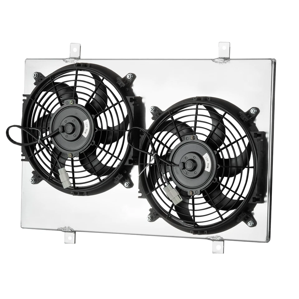 Aluminum Shroud 2x10" Fans For 1984-1990 Chevrolet Corvette S10 Pickup 5.7L V8 Foto 3 de 4