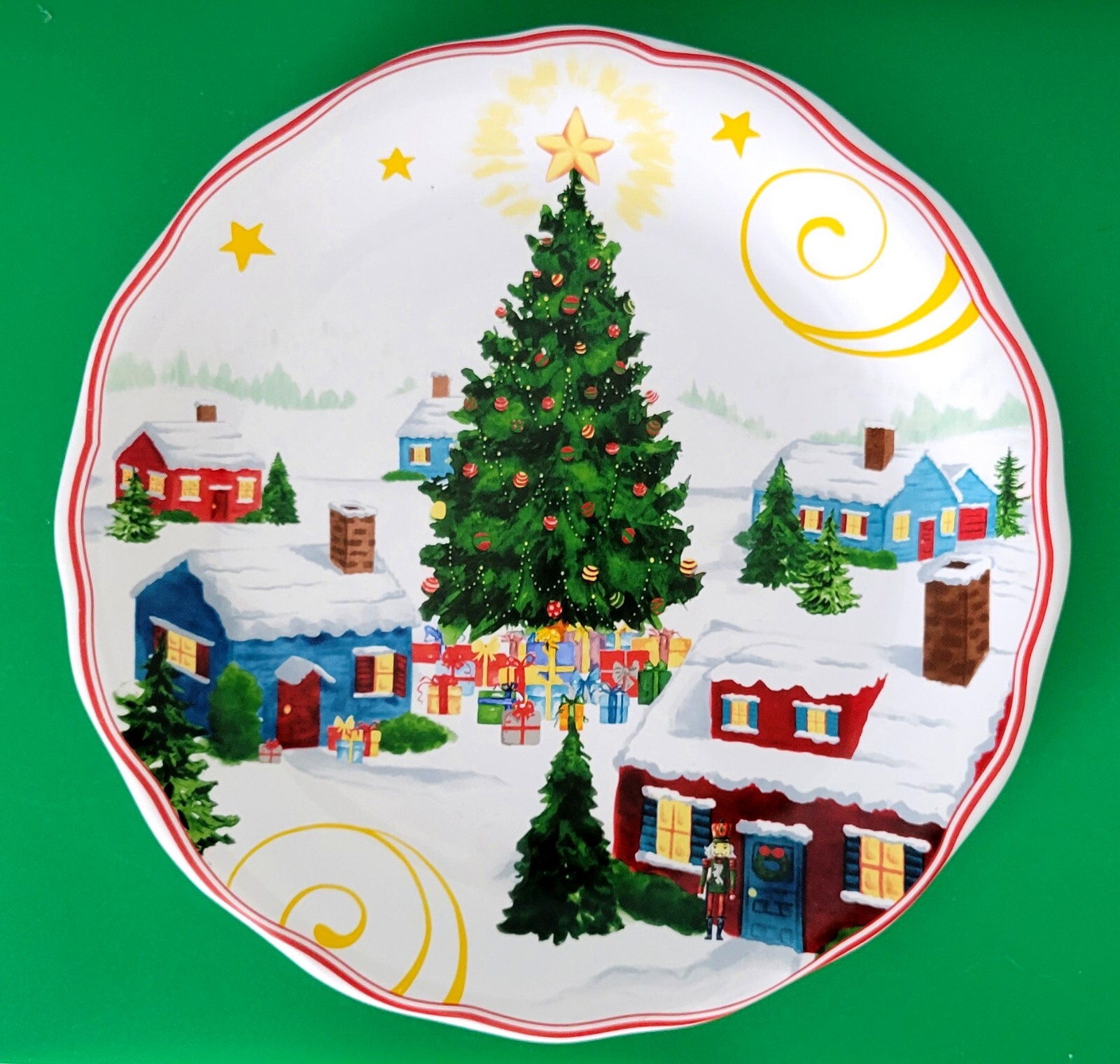 Crofton Porcelain 10" Holiday Christmas Tree Serving Plate Unmarked eBay