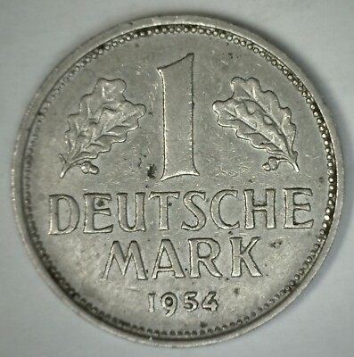 1954 J German 1 Mark Extra Fine Coin XF Deutsche Germany | eBay