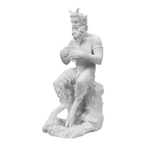 Statua fauno greco satiro Pan scultura statua marmo fuso 9,25 in