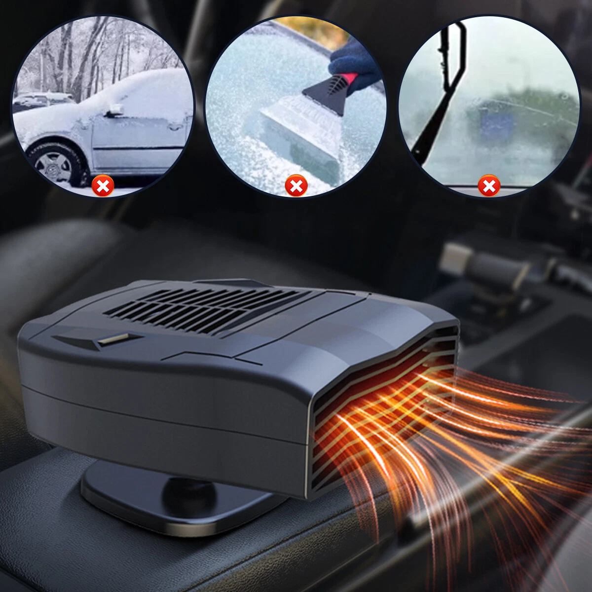 Electric Car Heater 200W 12V DC Heating Fan Defogger Defroster Demister  Portable | eBay