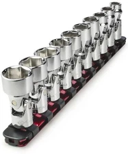 Universal Flex Socket Set - 3/8 Inch Drive 6-Point 10-Piece Swivel Socket Set...
