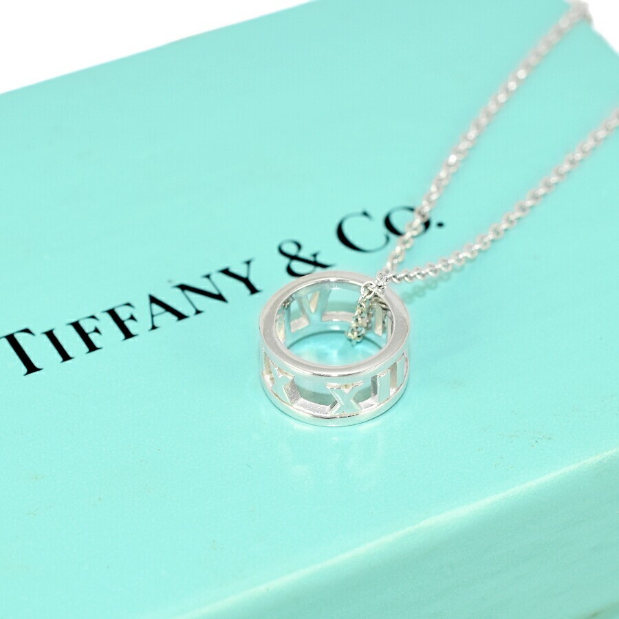 Tiffany & Co. Sterling Silver Open Atlas Pendant Necklace Used