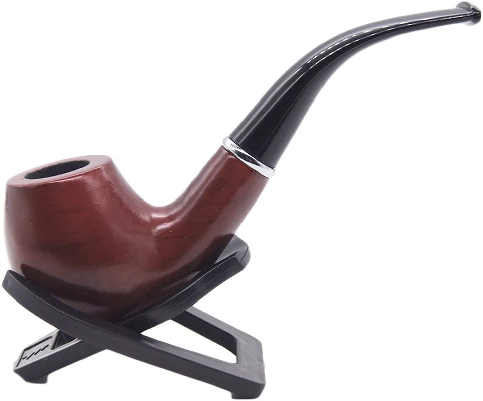 2 Durable Wooden Wood Smoking Pipe Tobacco Cigarettes Cigar Pipes Enchase Gift R - Image 3 of 4