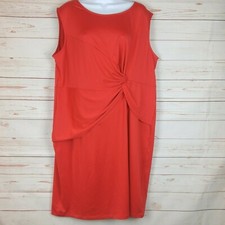 New! Avon Sleeveless Faux Wrap Red Plus Size Dress 1X
