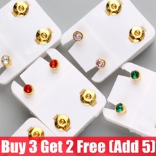 12 Pairs Medical Earrings Piercing Tool Ear Stud Surgical Steel Ear Studs UK