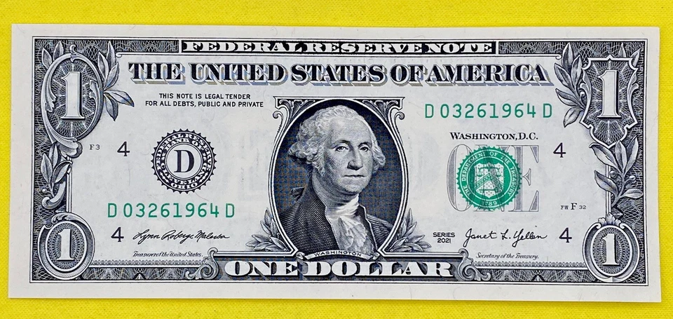 UNC March 26 1964 Birthday Date Note Fancy Serial Number $1 Dollar Bill CRISP FW - Image 4 of 4